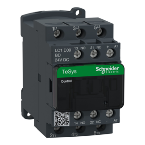 LC1D09BD Schneider Electric Distributor KSA Contactor, TeSys Deca, 3P(3 NO), AC-3/AC-3e, 0 to 440V, 9A, 24VDC coil
