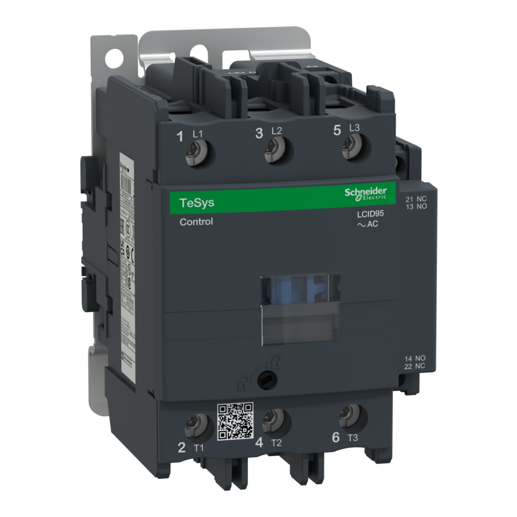LC1D95M7 Schneider Electric Distributor KSA Contactor, TeSys Deca, 3P(3NO), AC-3/AC-3e, 440V, 95A, 220V AC 50/60Hz coil, screw clamp terminals