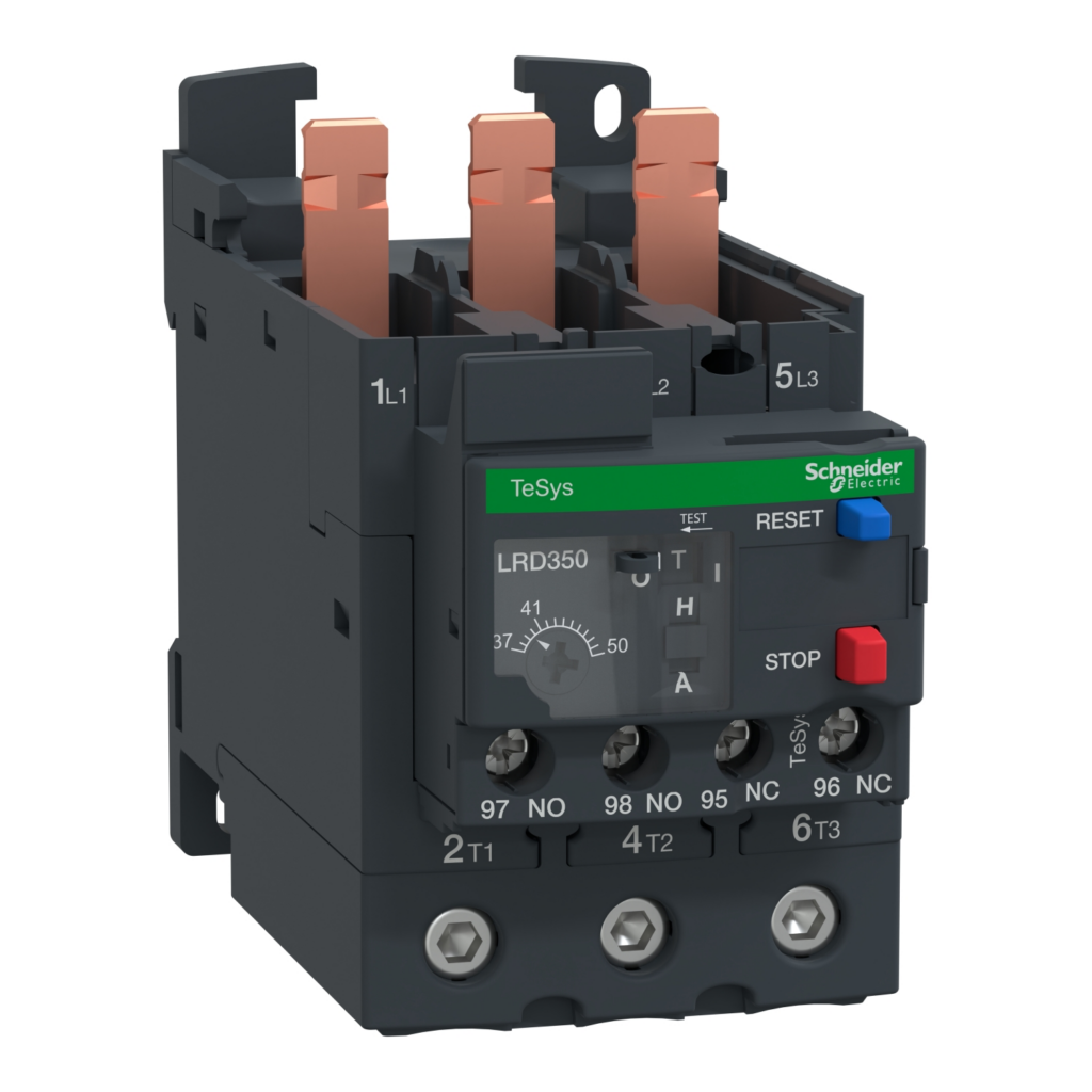 LRD350 Schneider Electric TeSys Deca - TeSys LRD Thermal overload relay, TeSys Deca, 690VAC, 37 to 50A, 1NO+1NC, class 10A, EverLink BTR screw