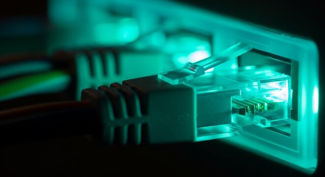 Ethernet cable plugged into a drive communication port